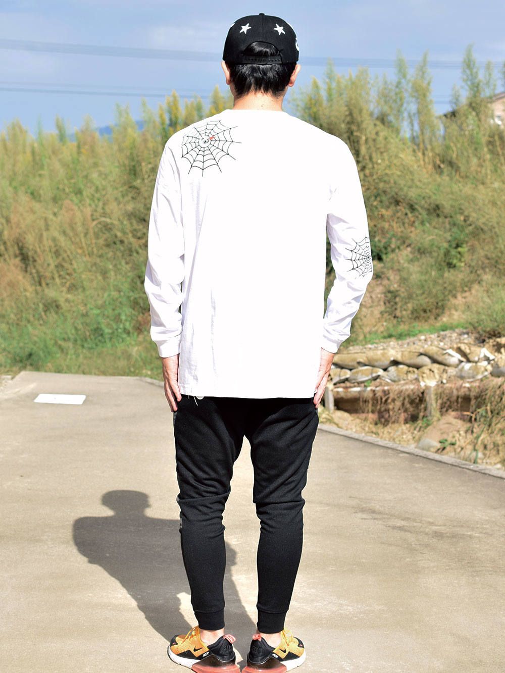 rg spider's logo and web LS tee