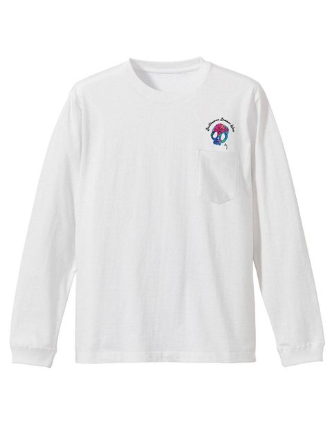 skull tropical pocket L/S tee
