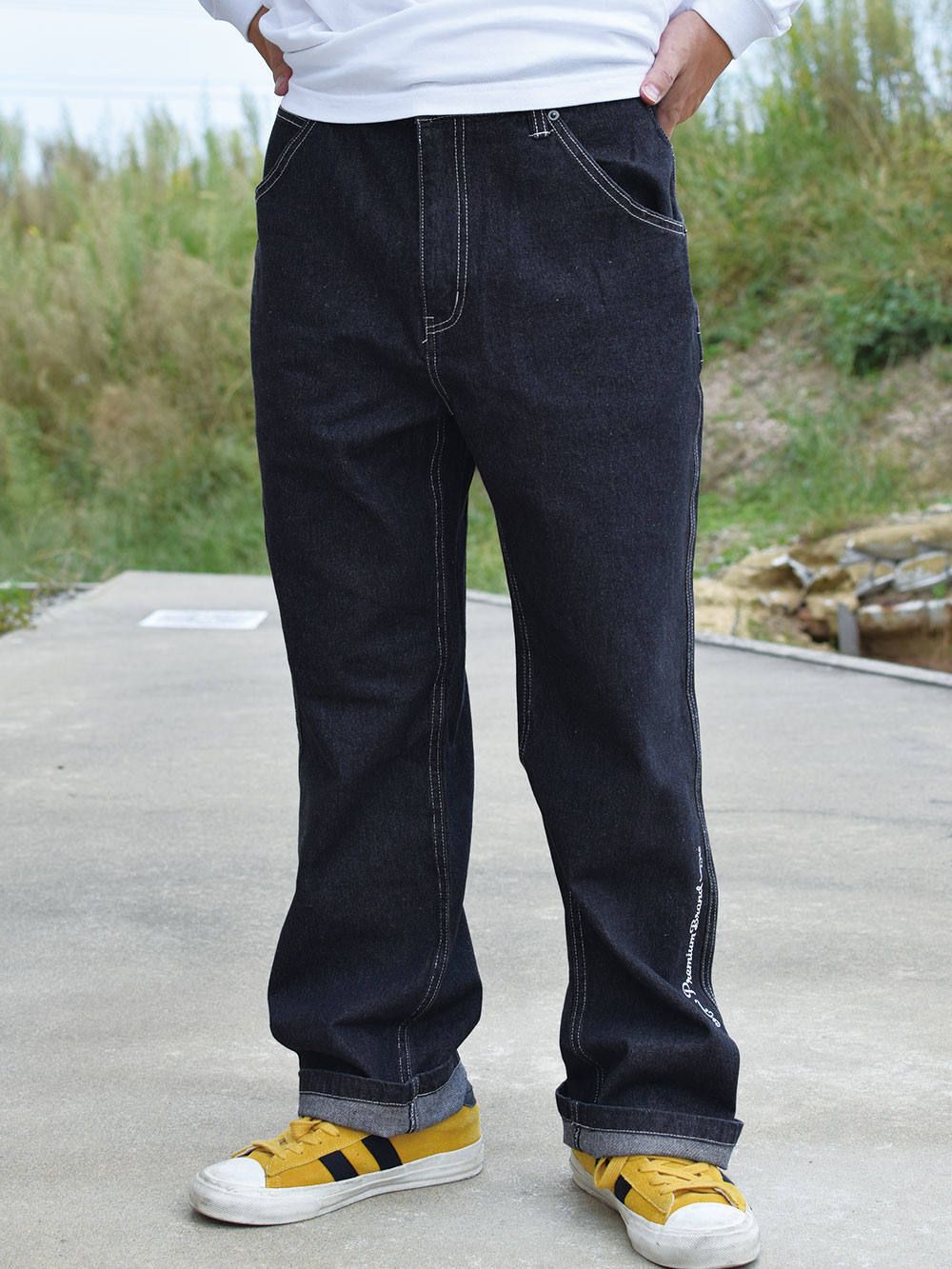 sd wide carpenter denim pants