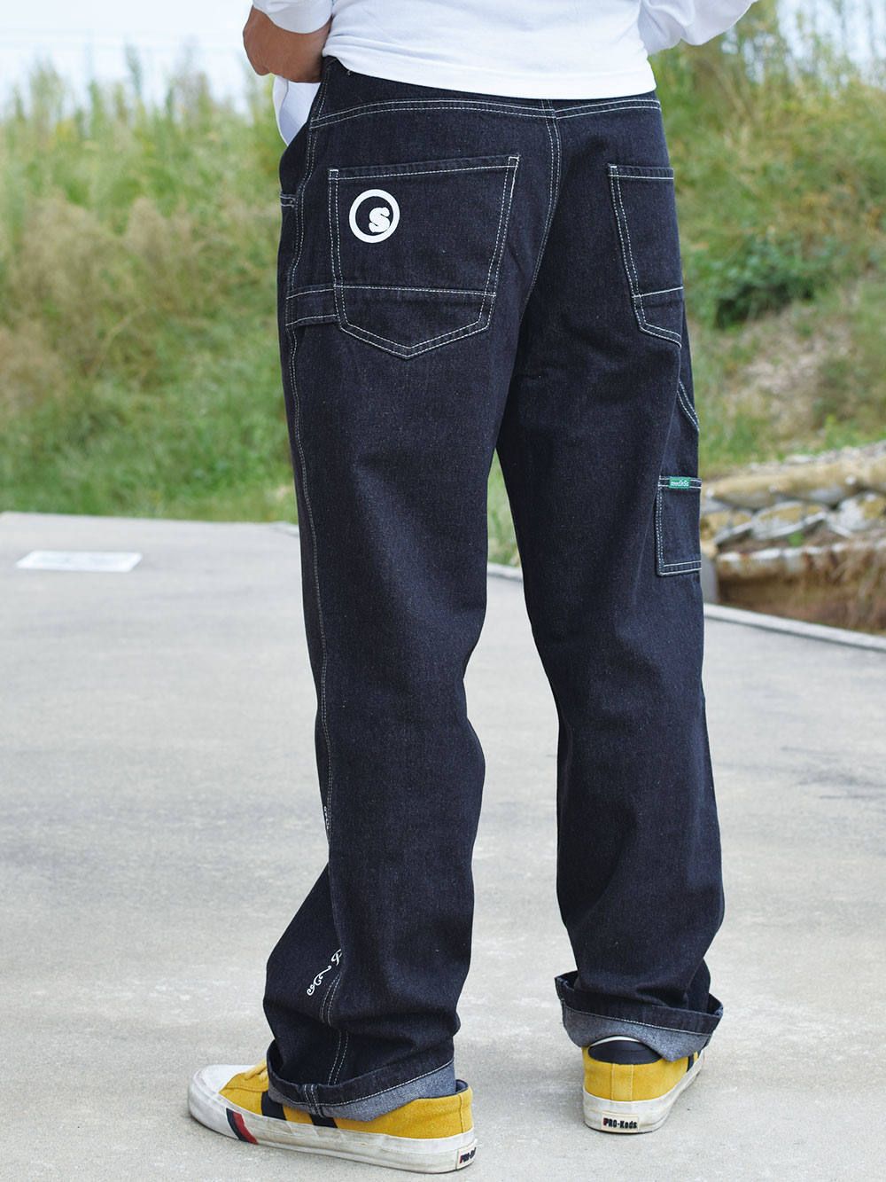 sd wide carpenter denim pants