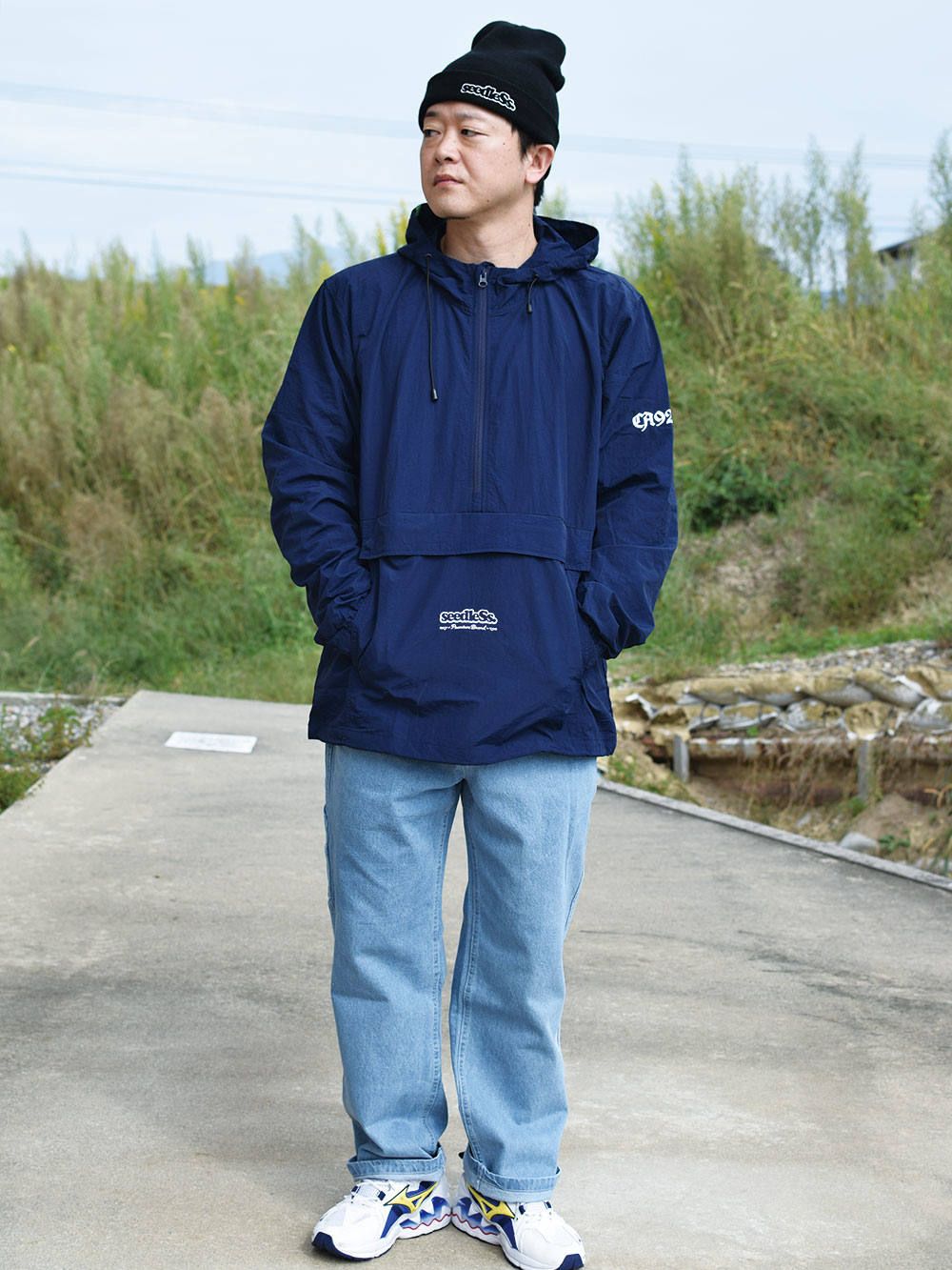 sd nylon pullover 90's style jkt