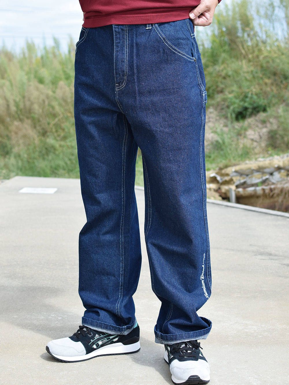 sd wide carpenter denim pants
