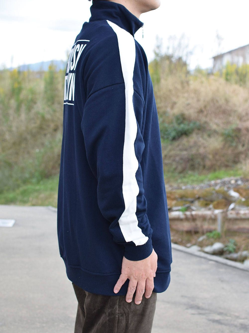 rg stand half zip crew