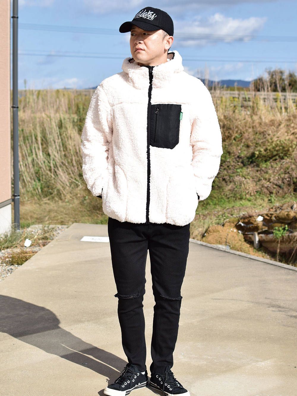 sd nylon boa fleece 3way jkt
