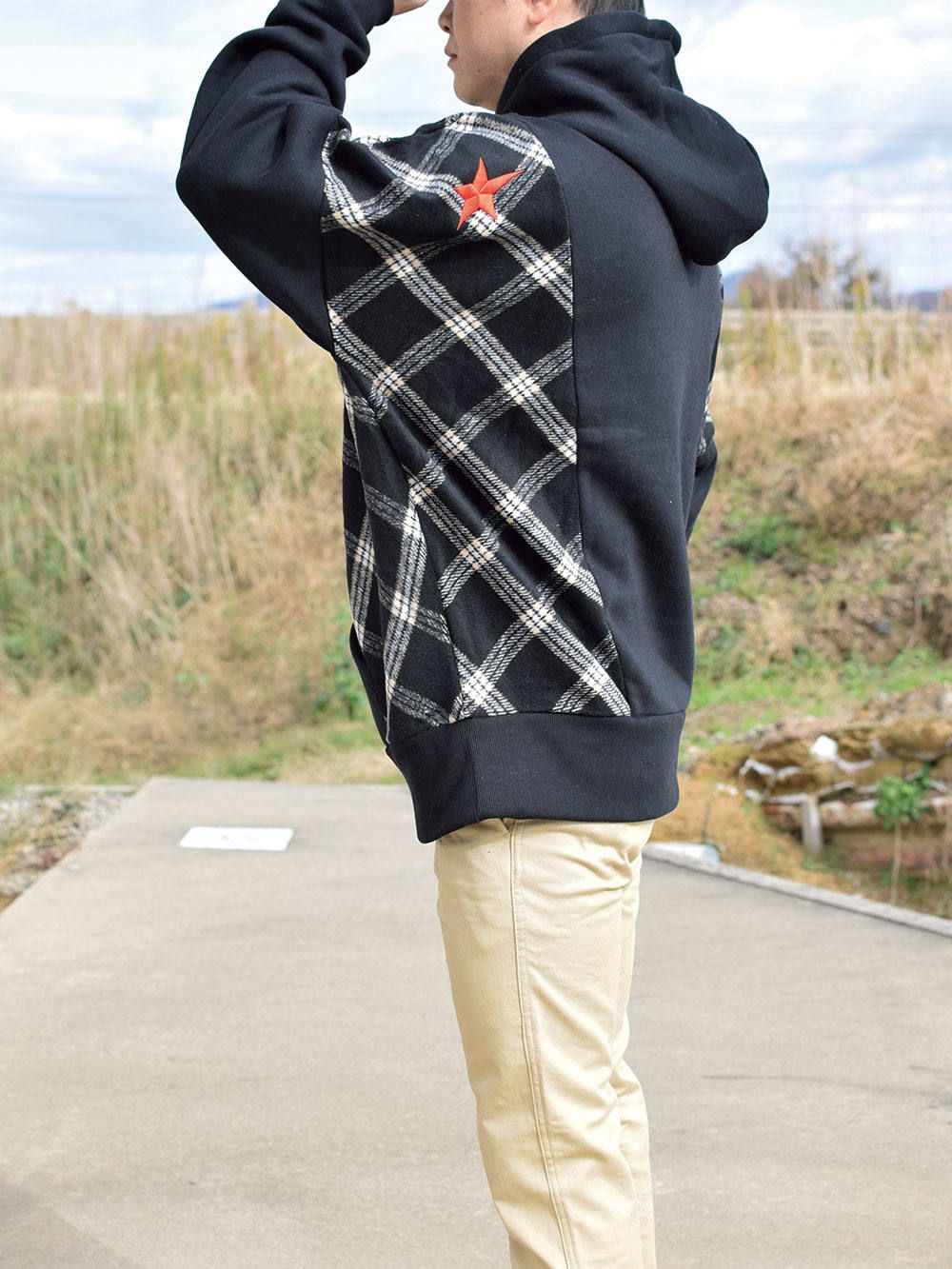 rg over size checker hoody