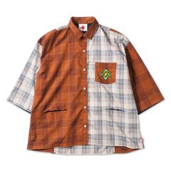 チェック×2 七分袖シャツ
