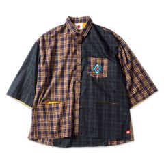 チェック×2 七分袖シャツ