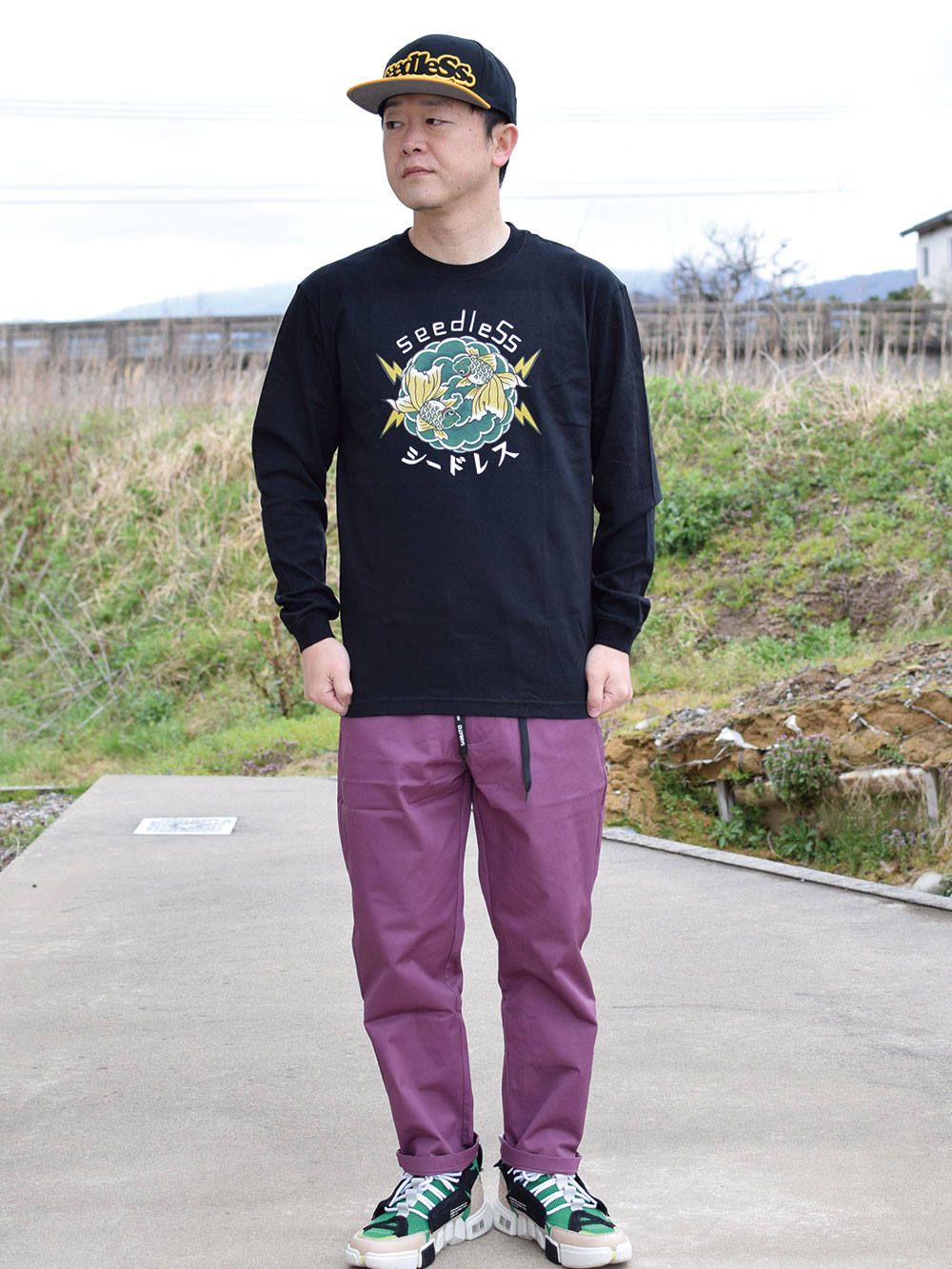 Green goldfish L/S tee