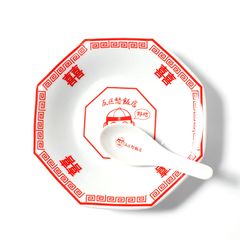反区怒飯店の炒飯皿とレンゲセット