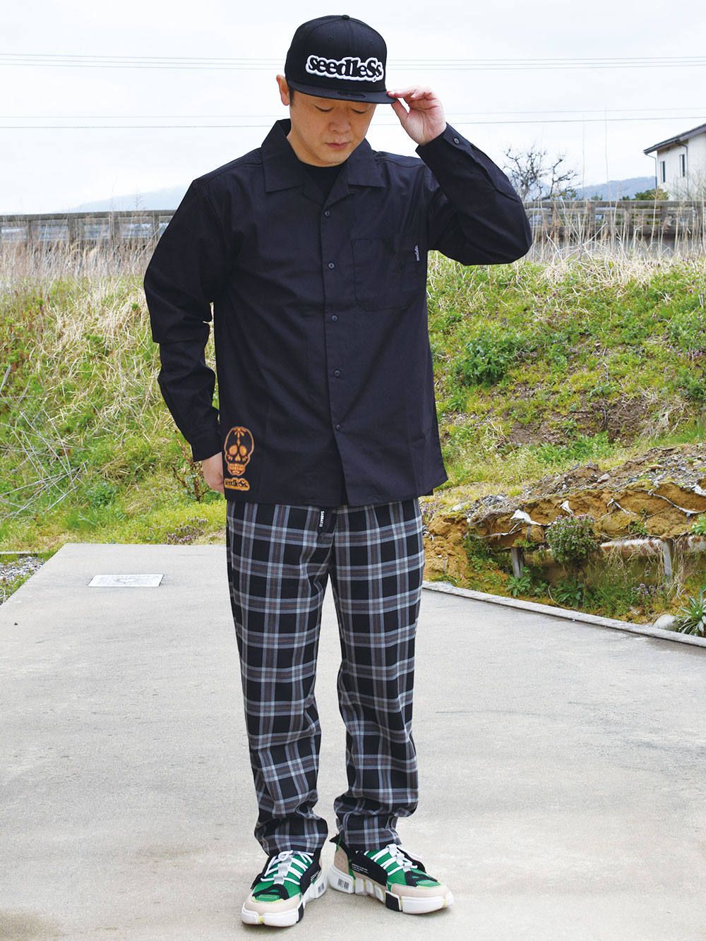 sd T/C open collar L/S shirts