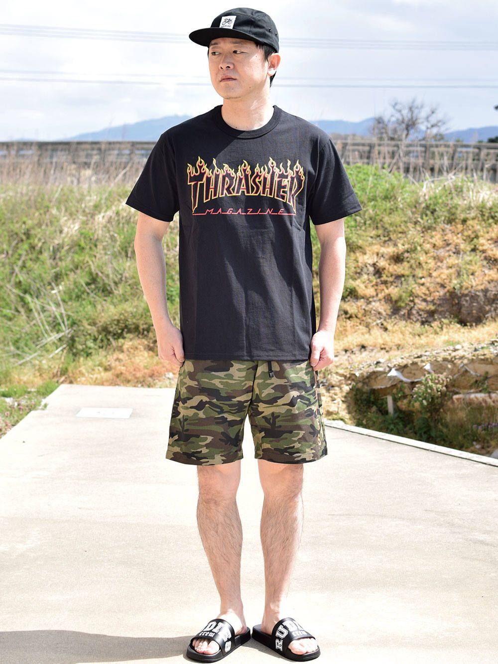 FLAME OUTLINE US COTTON T-SHIRT
