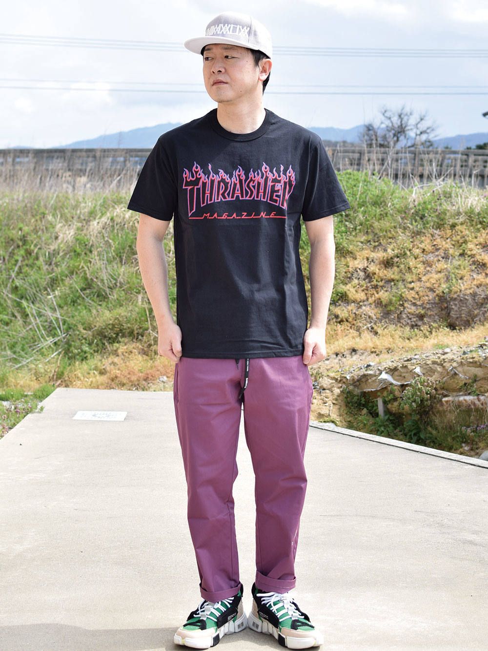 FLAME OUTLINE US COTTON T-SHIRT