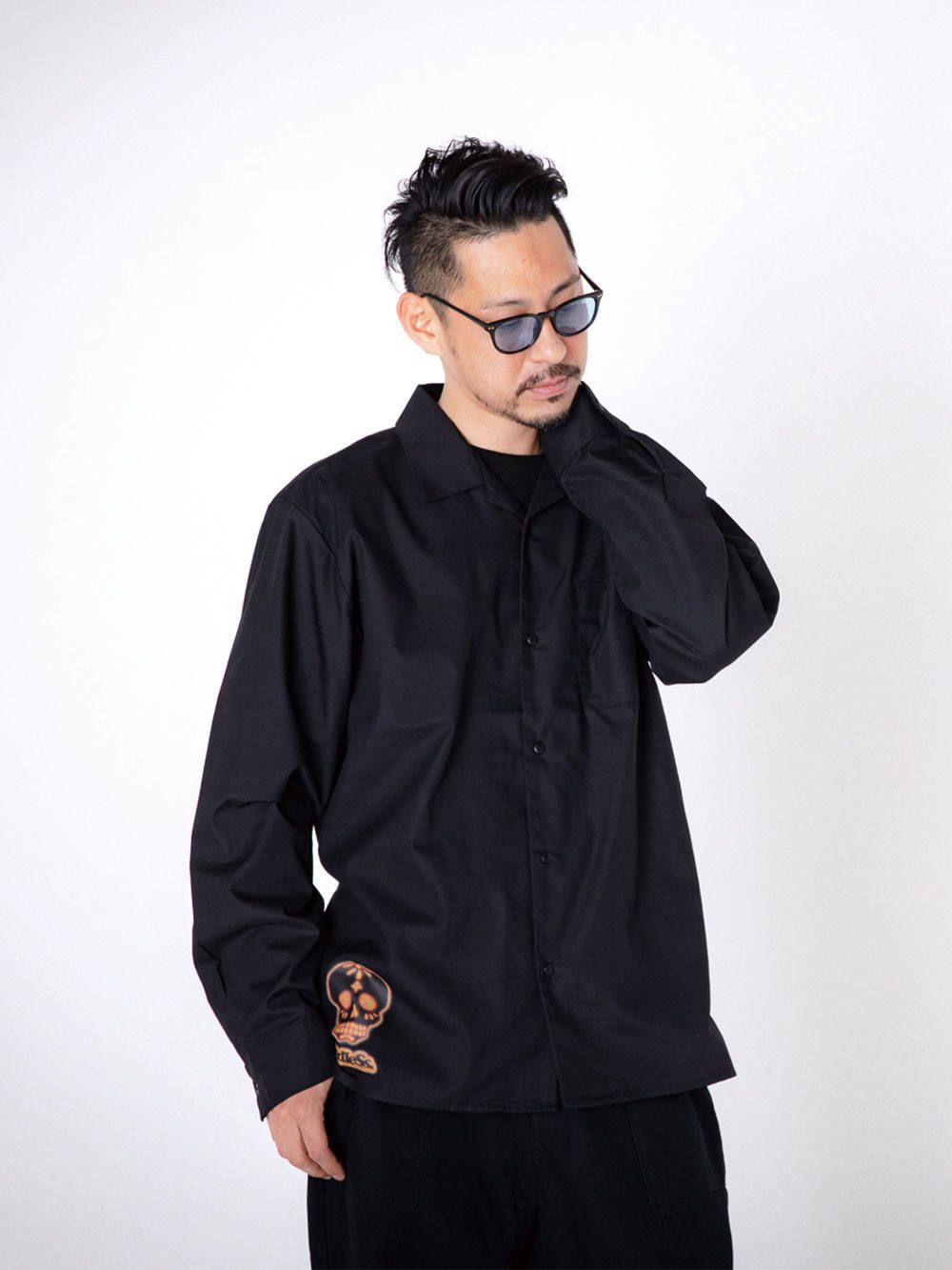 sd T/C open collar L/S shirts