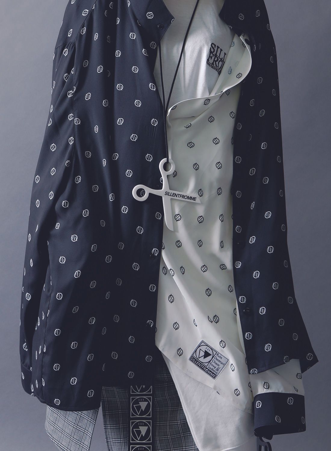 SPELL -Patterned Stand Up Collar Shirts-