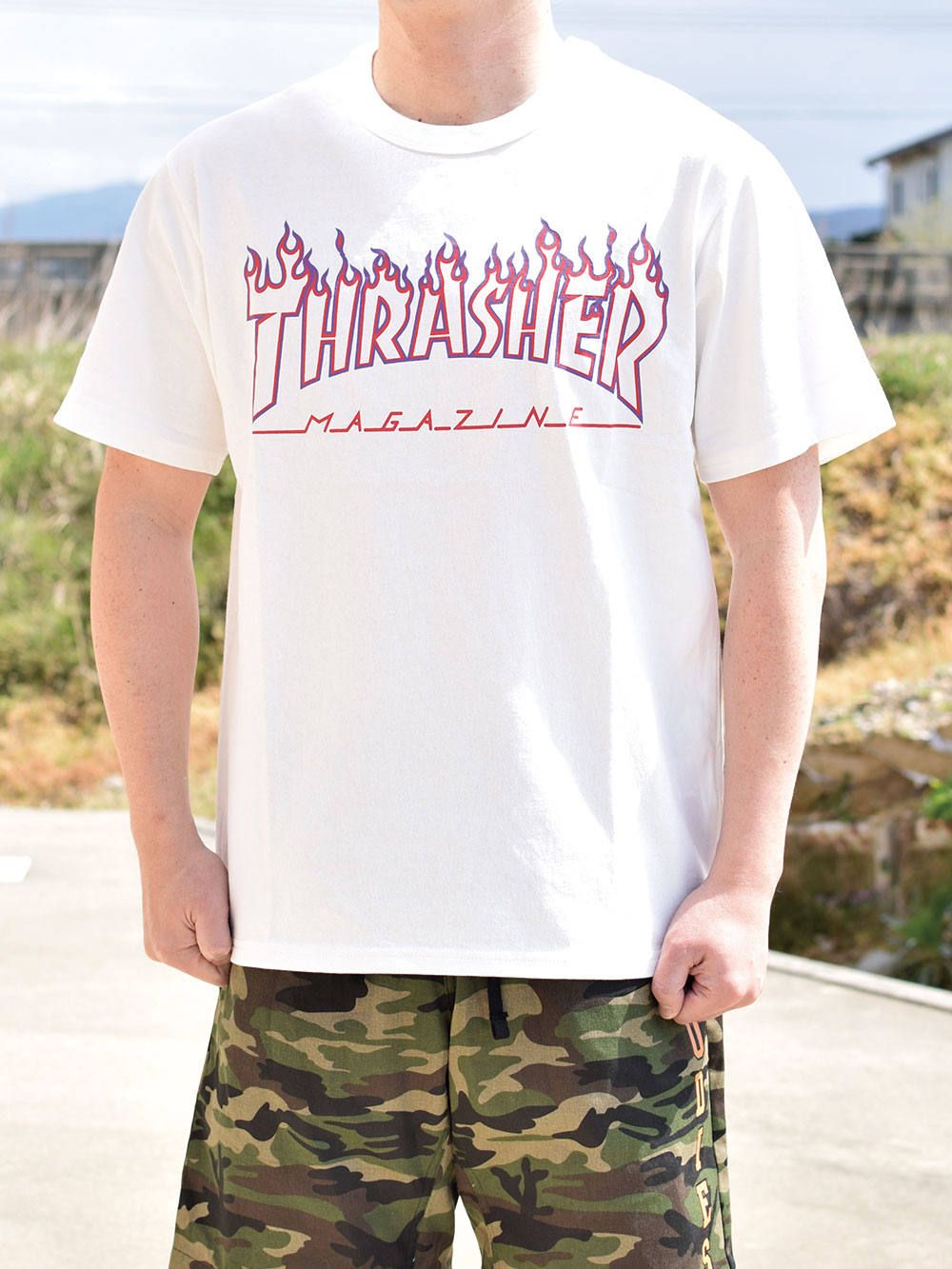 FLAME OUTLINE US COTTON T-SHIRT