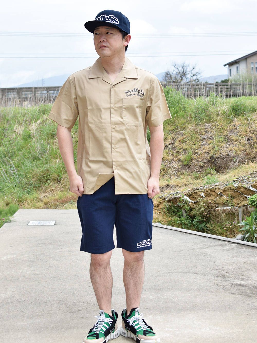 sd T/C open collar s/s shirts