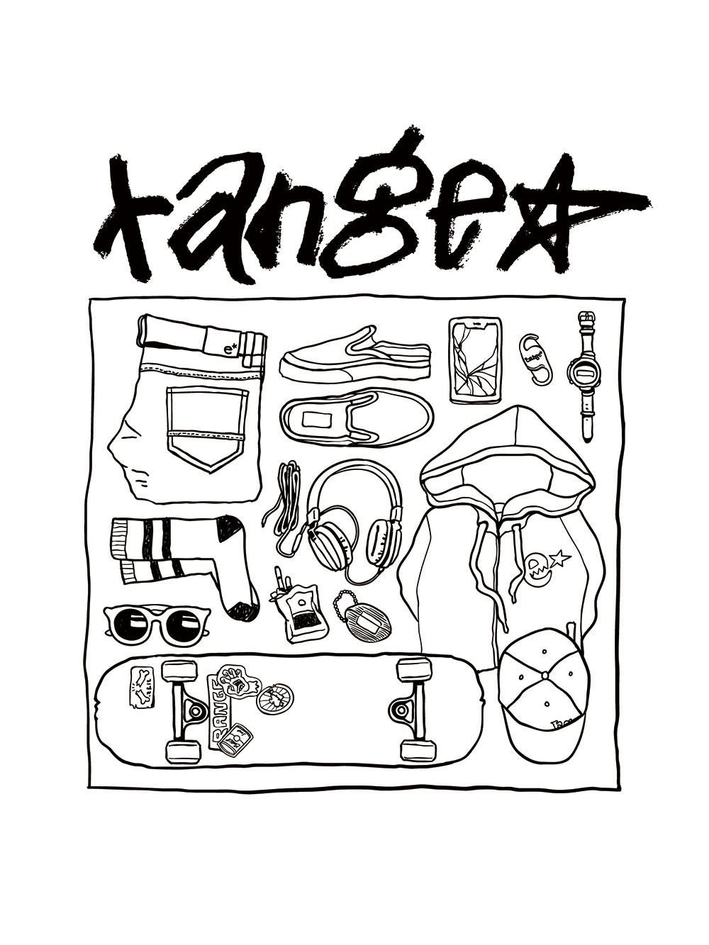 Hand writing stuff Big size s/s tee