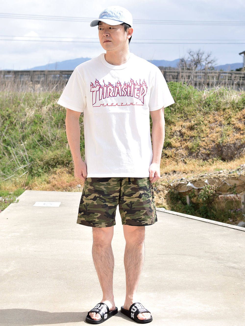 FLAME OUTLINE US COTTON T-SHIRT