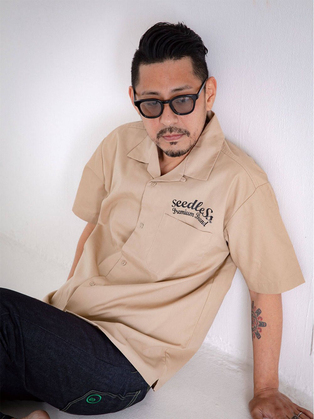 sd T/C open collar s/s shirts