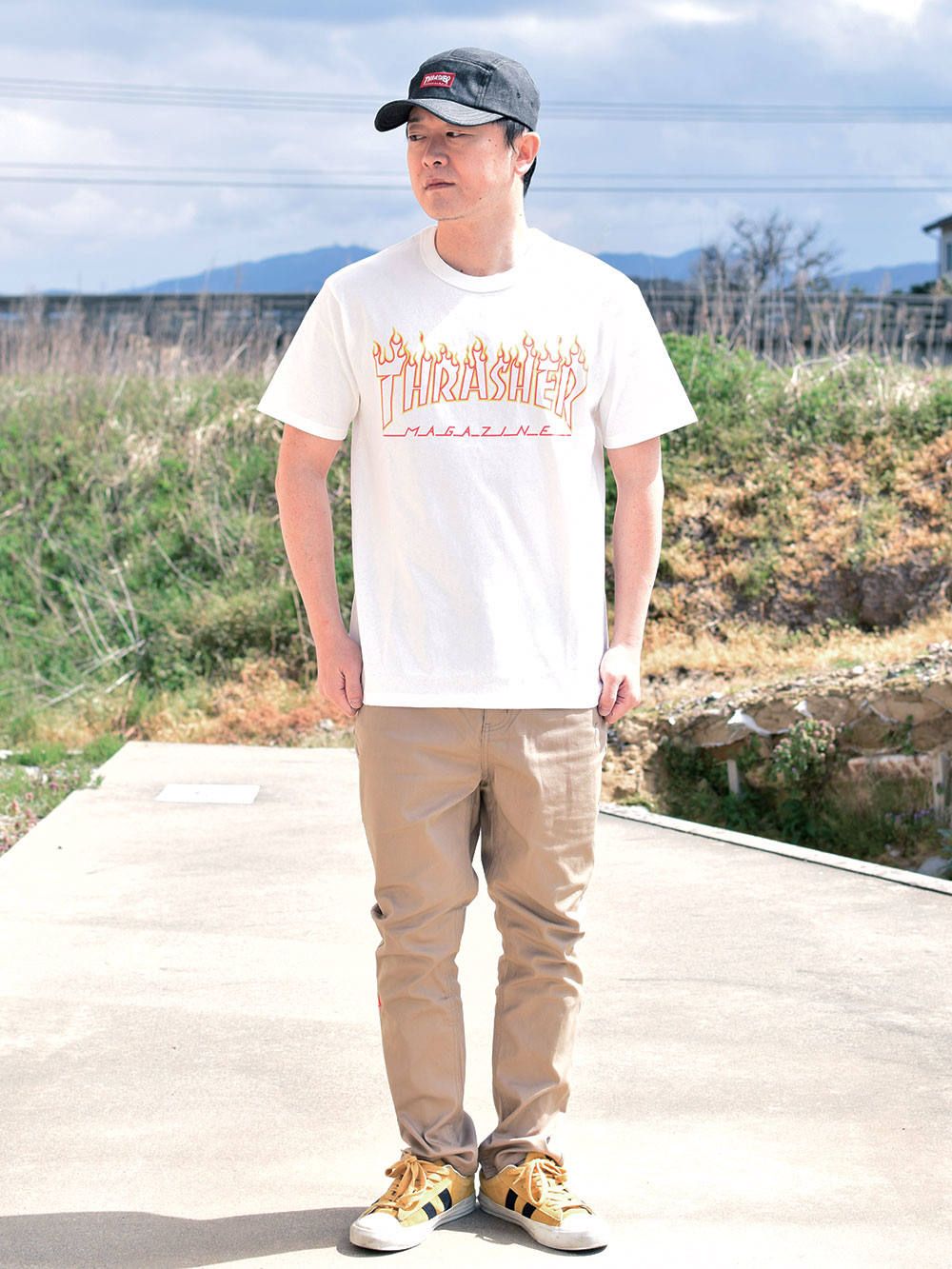 FLAME OUTLINE US COTTON T-SHIRT