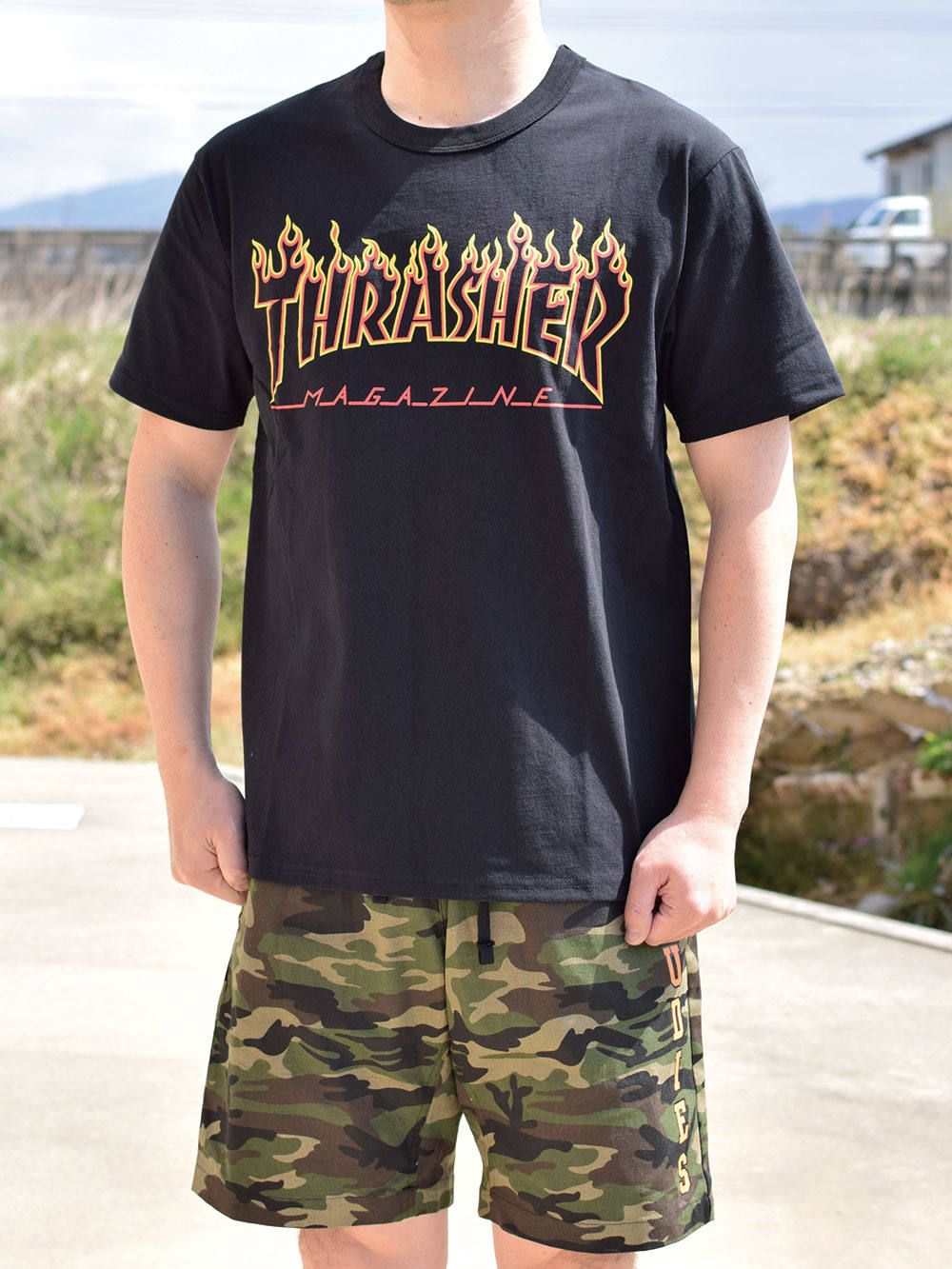 FLAME OUTLINE US COTTON T-SHIRT