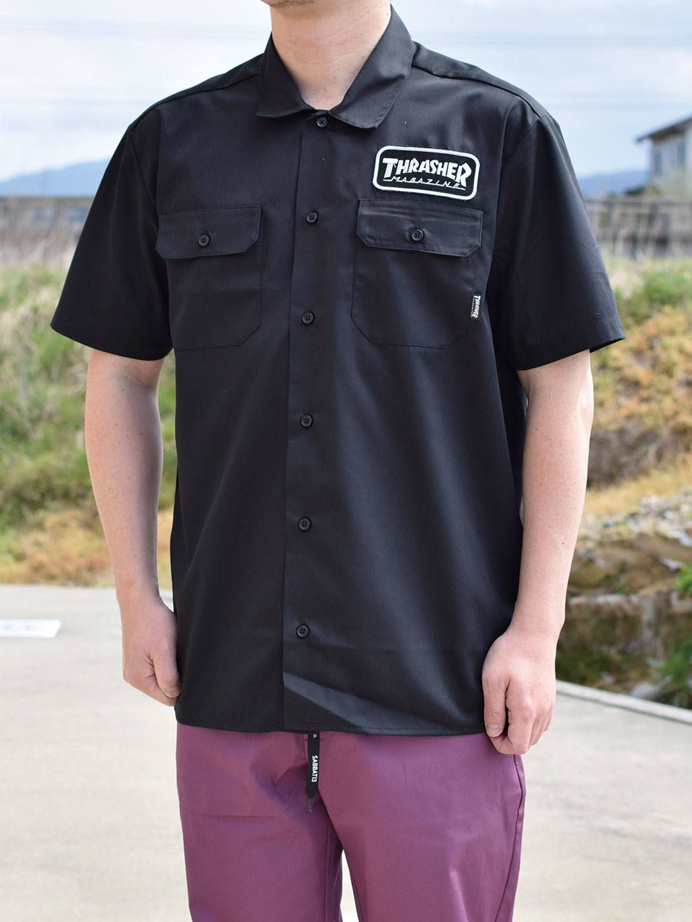 THRASHER - HOMETOWN PATCH S/S WORK SHIRT | DOLL