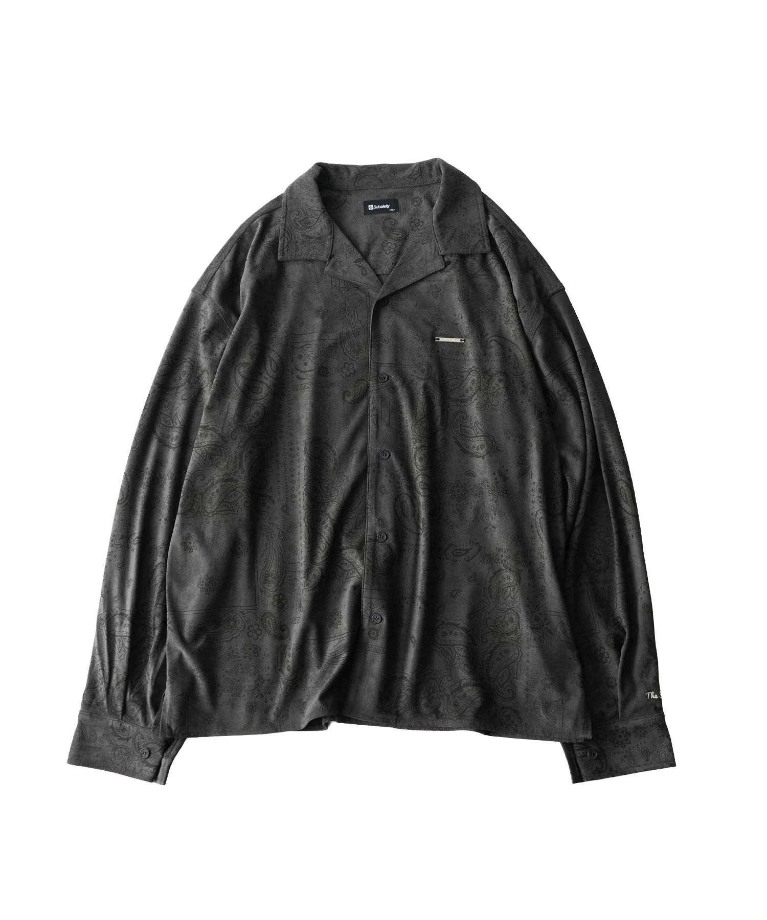 Faux suede bandanna shirt