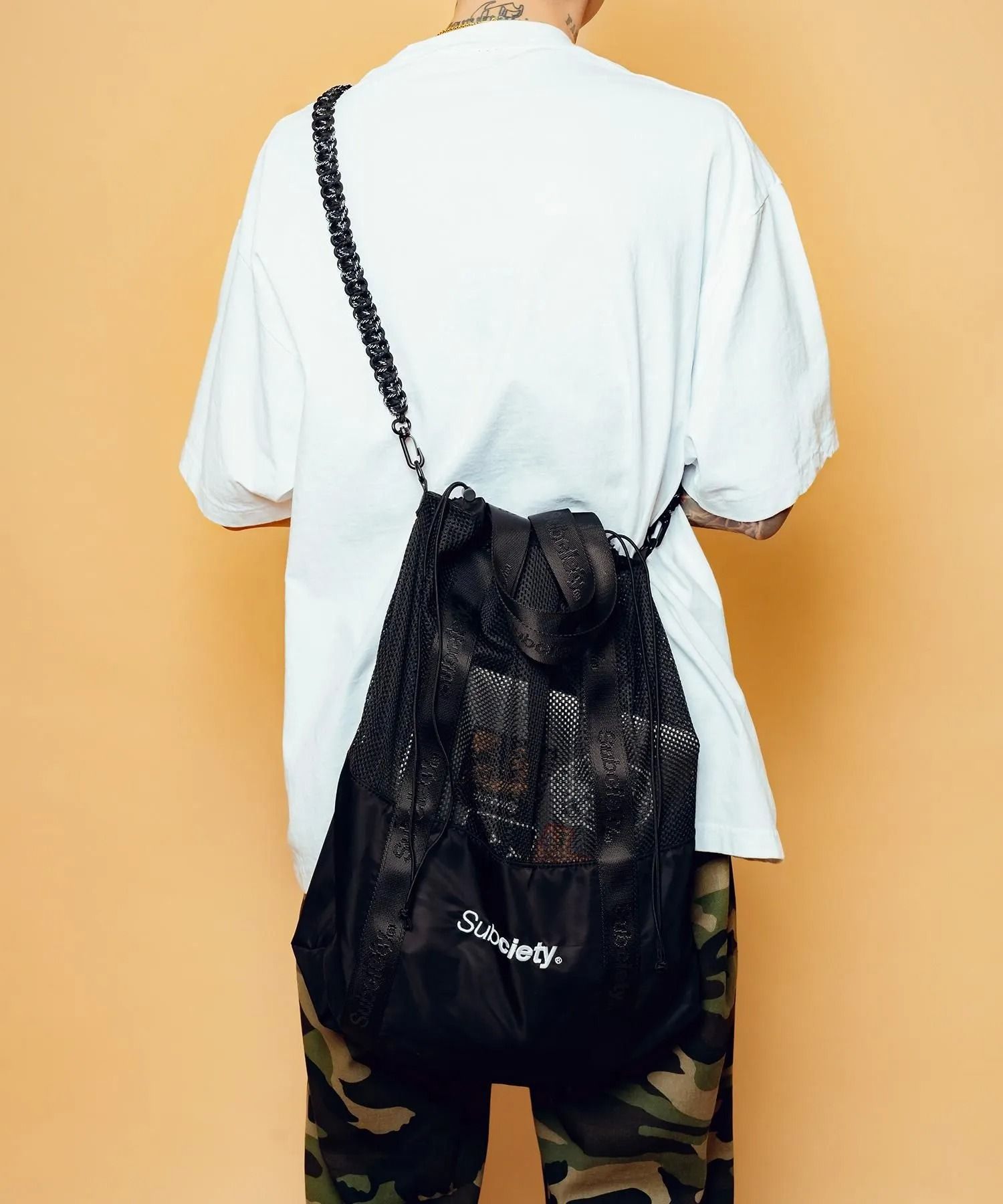 Mesh shoulder tote bag