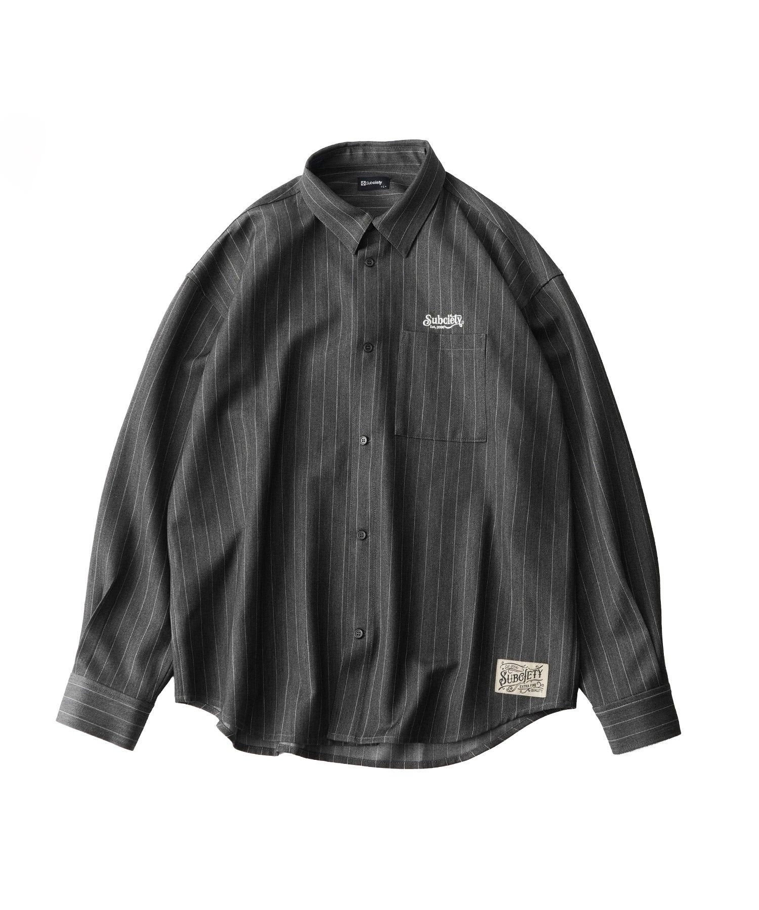 Pinstripe wool-like shirt