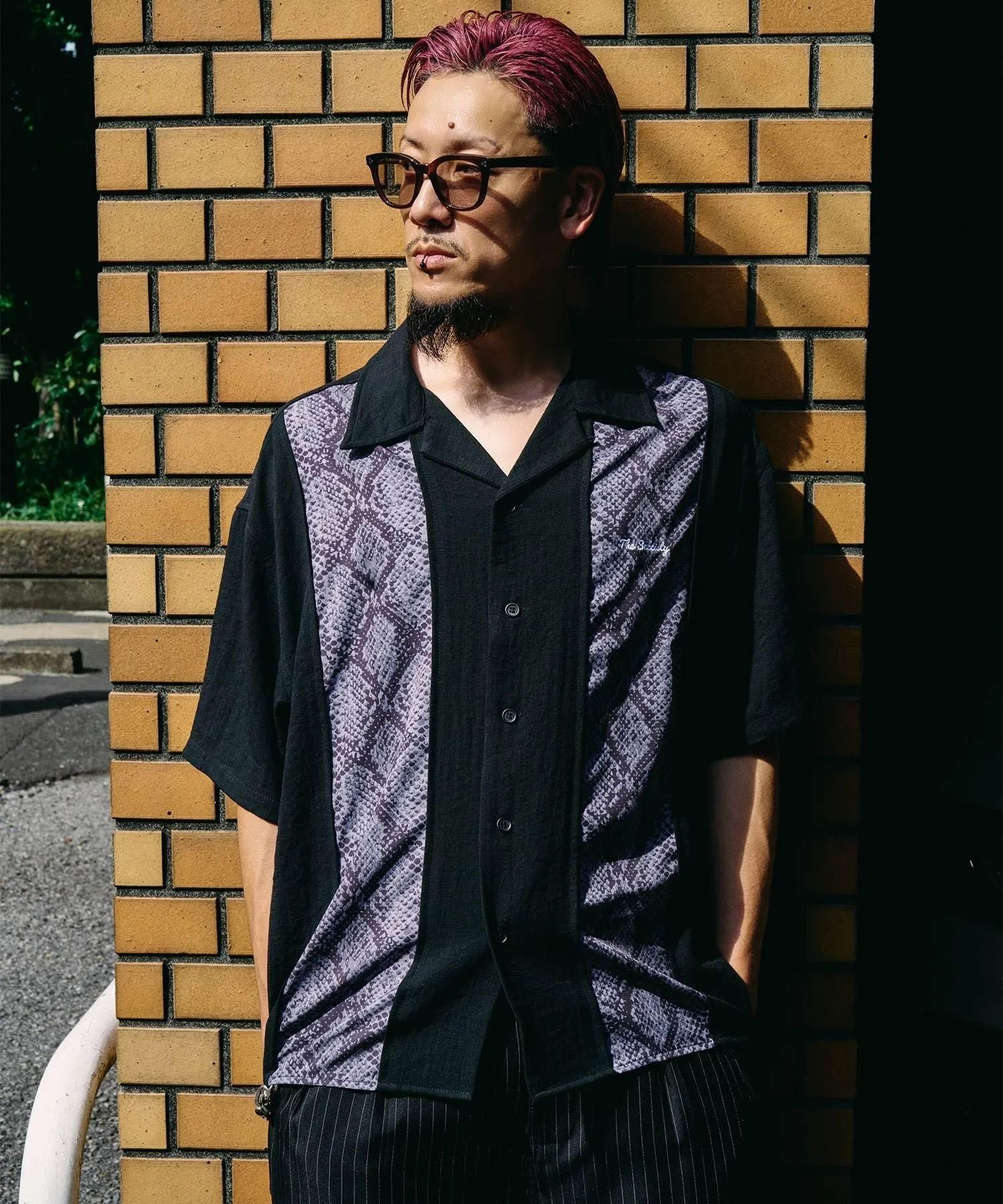 Patterned panel shirt