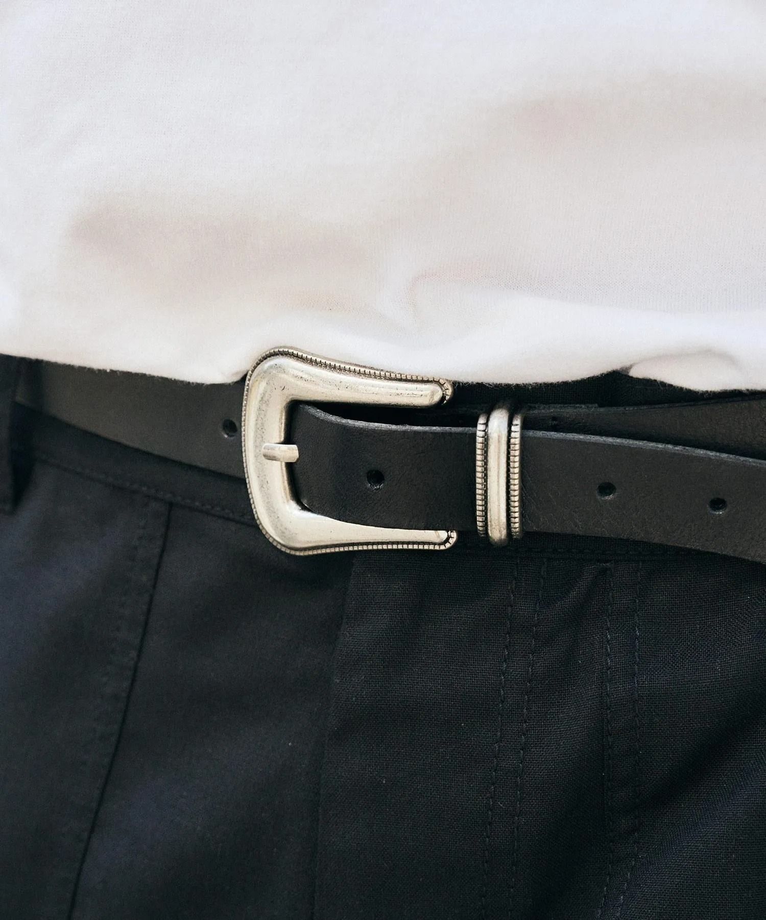 Hook buckle Leather belt