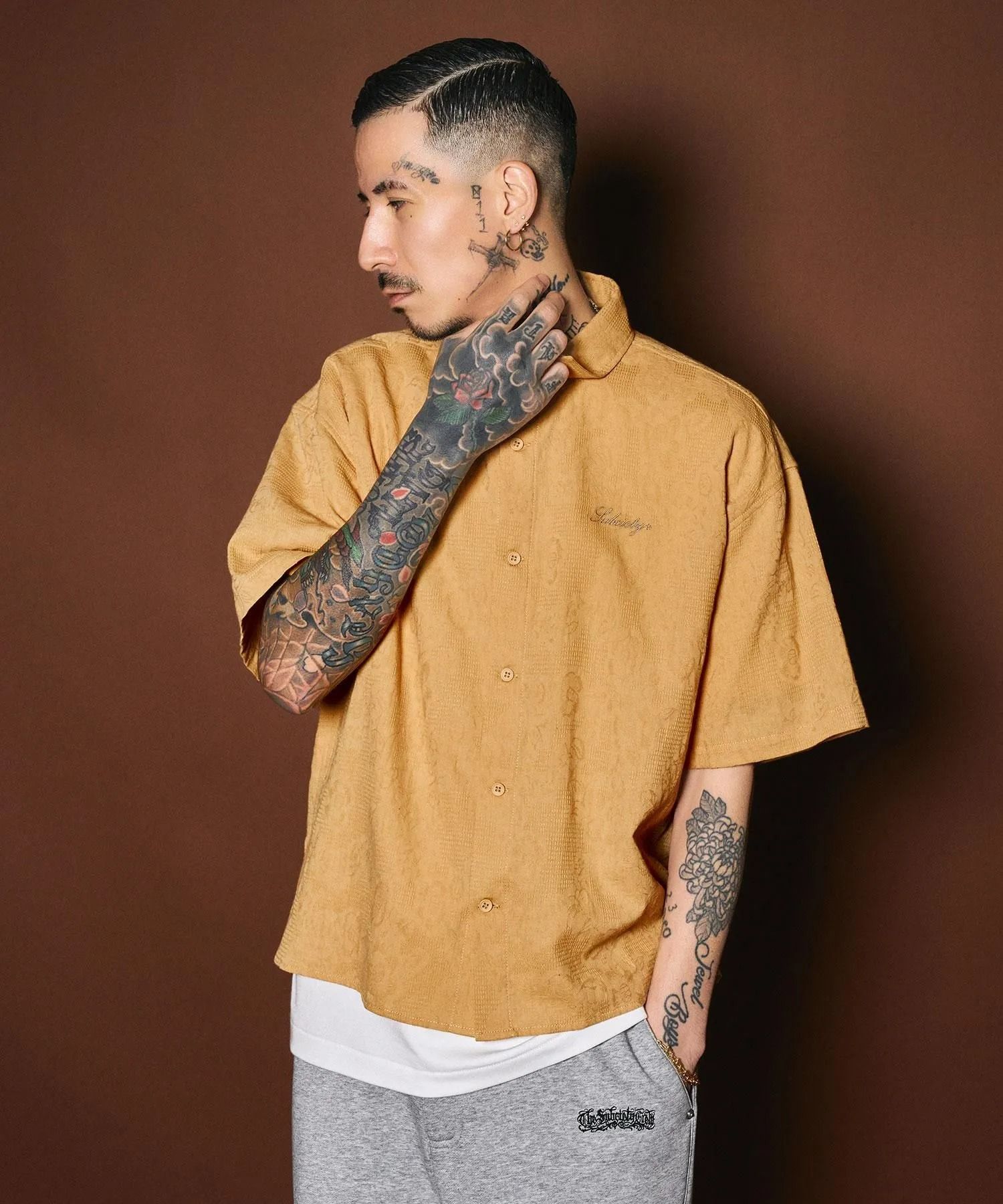 Flower jacquard shirt