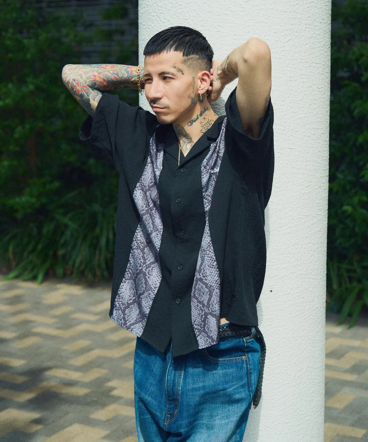 Patterned panel shirt