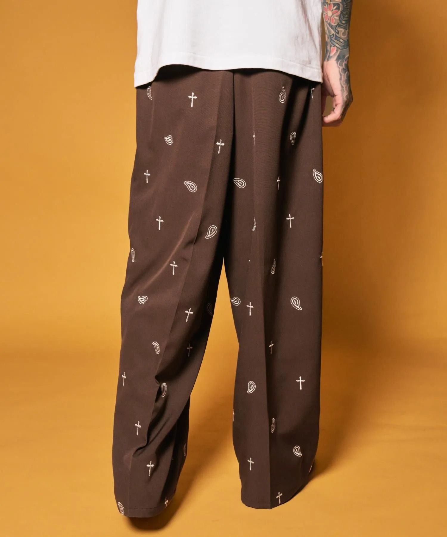 All-over embroidered pants