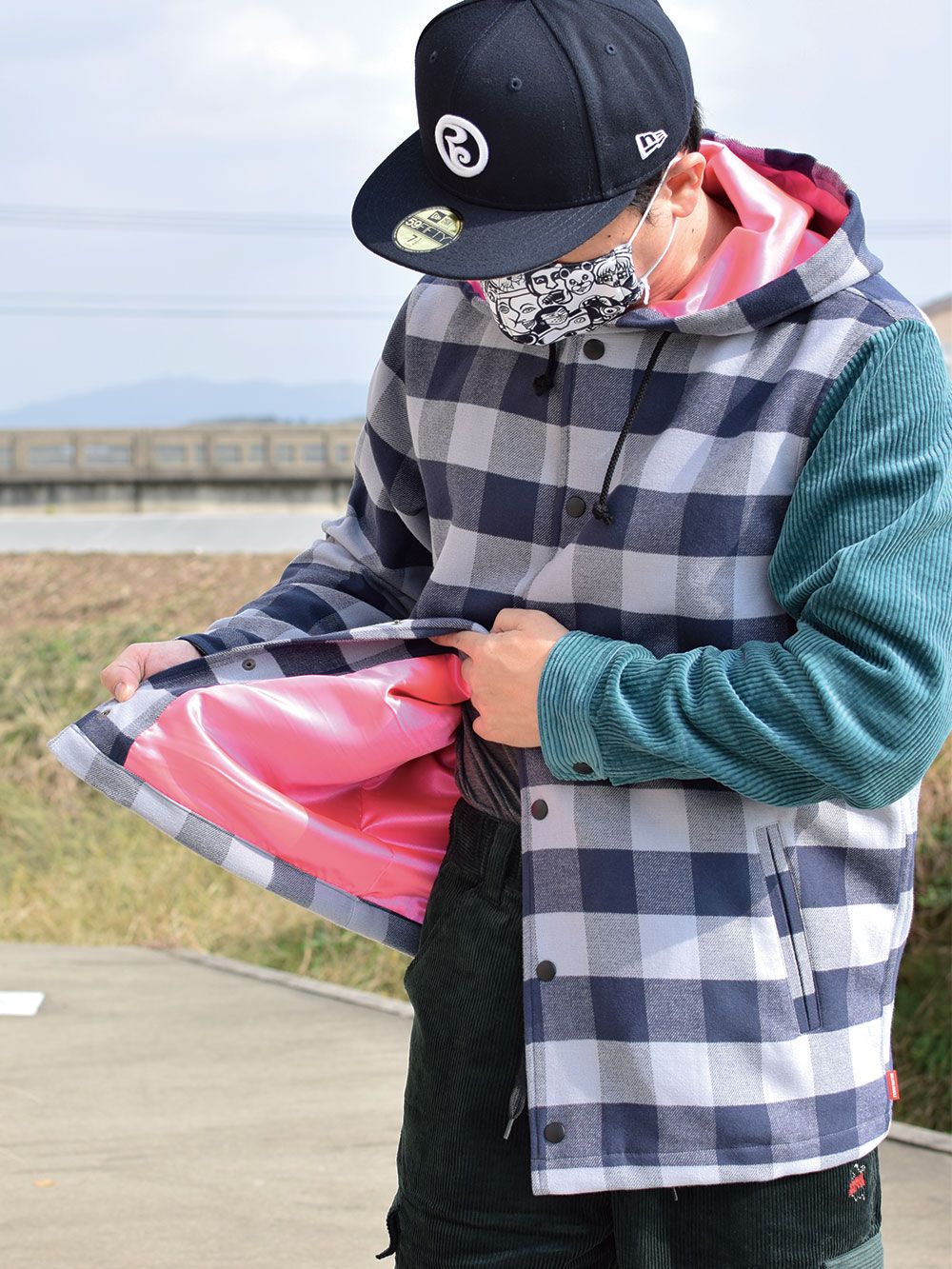CHECK HOOD-JACKET