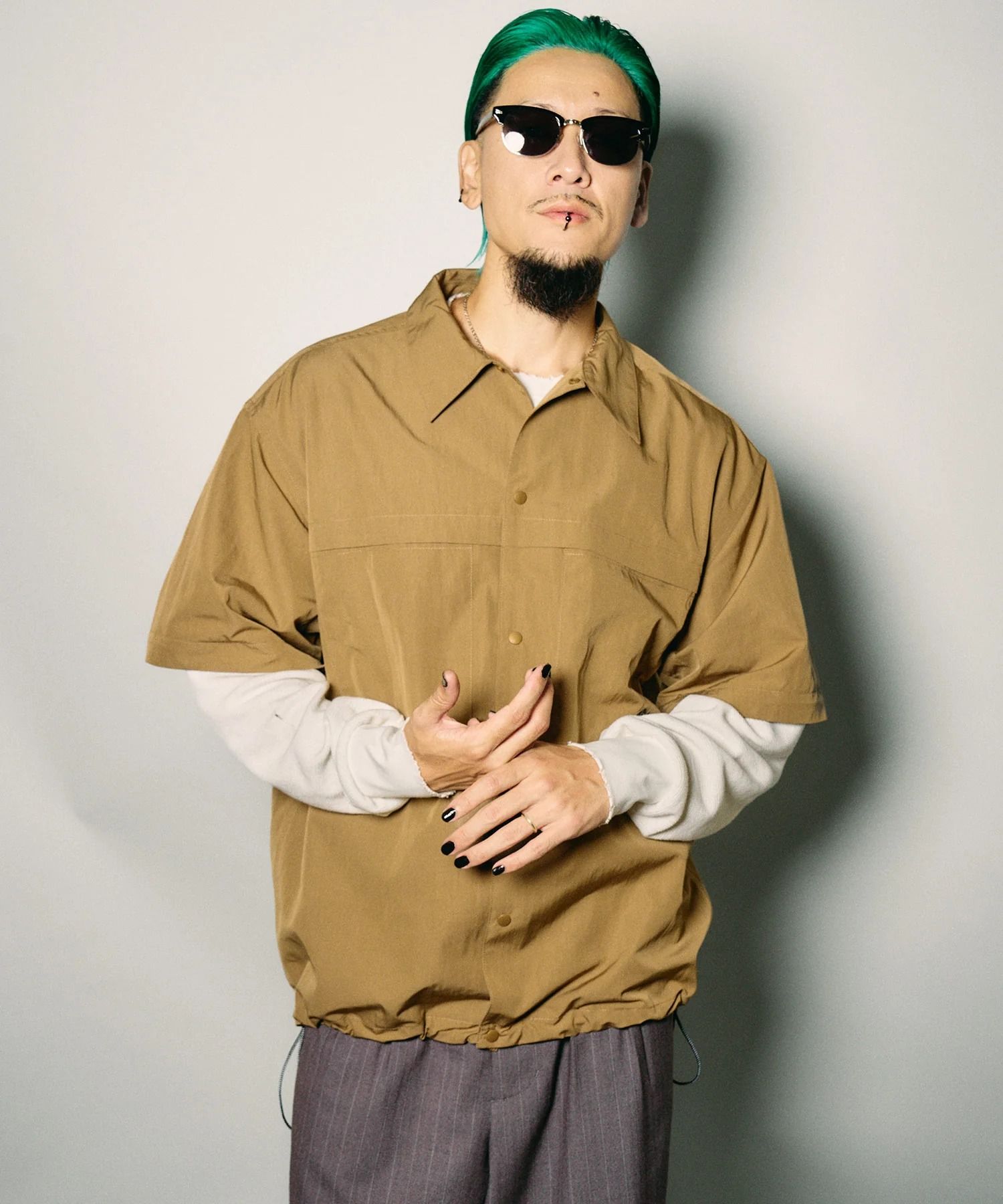 Detachable sleeve ripstop shirt