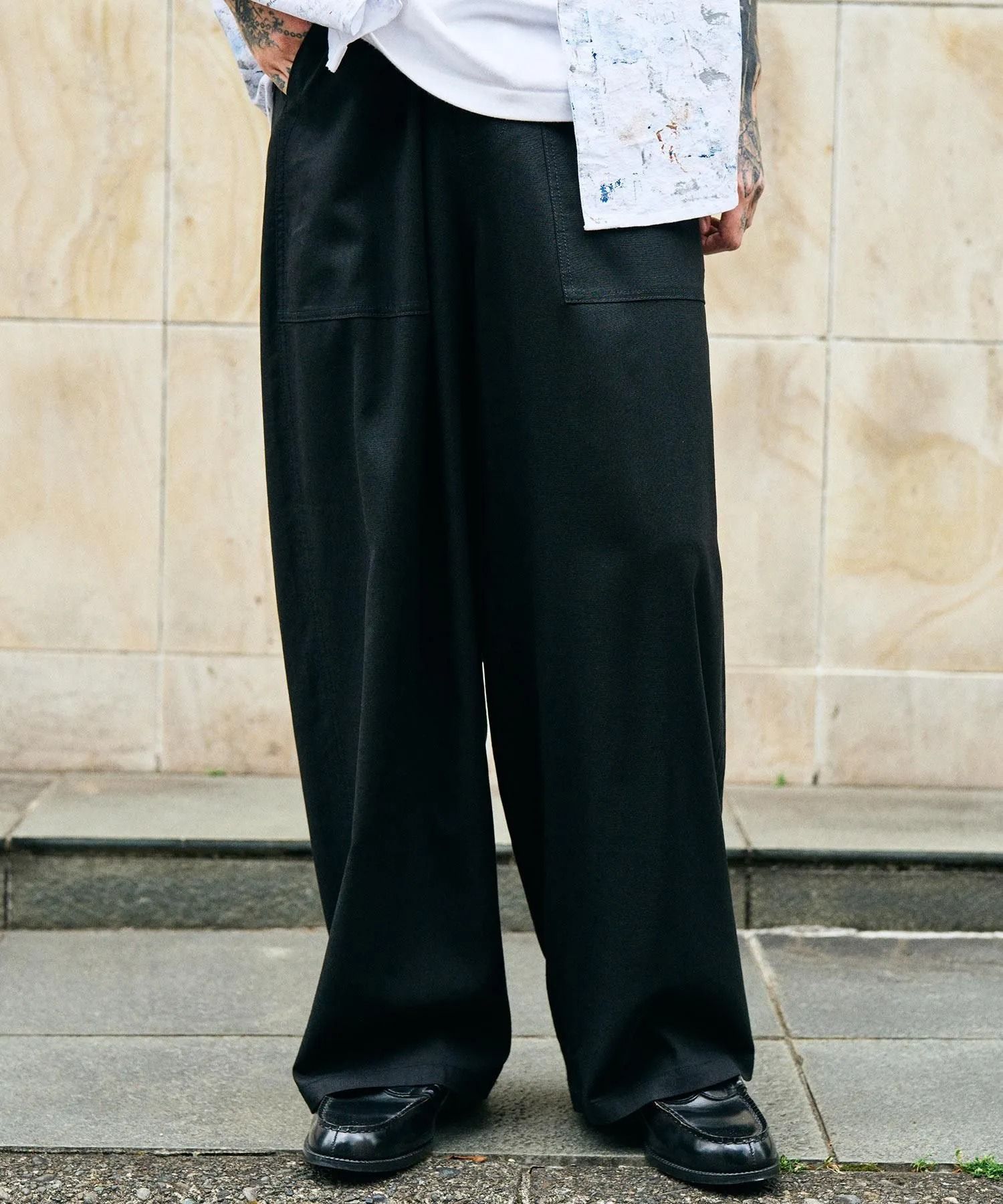 Linen blend baker pants