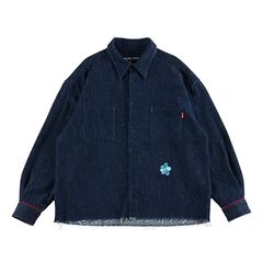 FLOWER DYED DENIM-SHIRT
