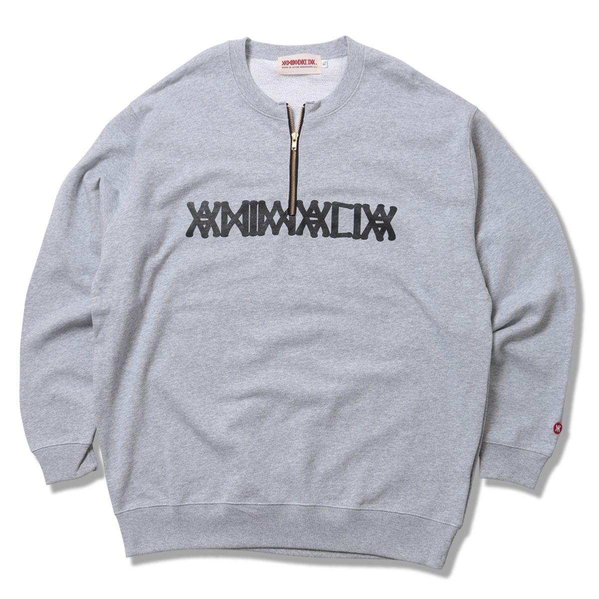 HALF-ZIP CREW NECK SWEAT - LOGO
