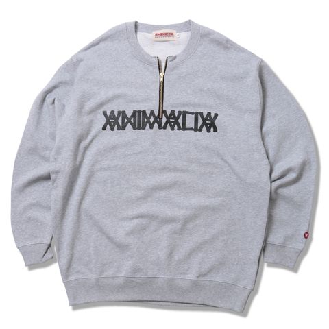 HALF-ZIP CREW NECK SWEAT - LOGO