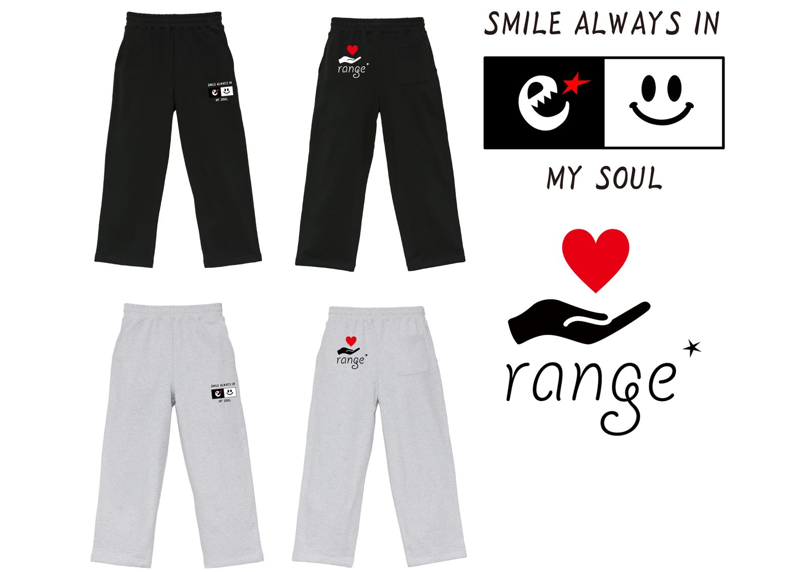 rg SMILE ALWAYS sweat pants 10oz 裏パイル