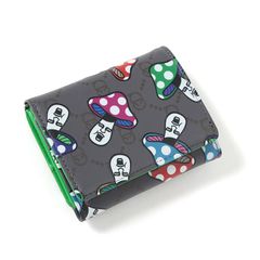 きのこ総柄三つ折り財布