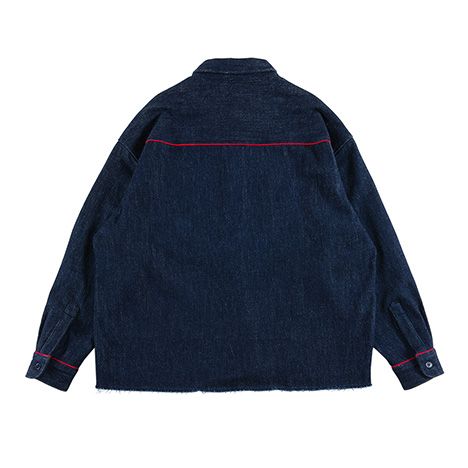 FLOWER DYED DENIM-SHIRT