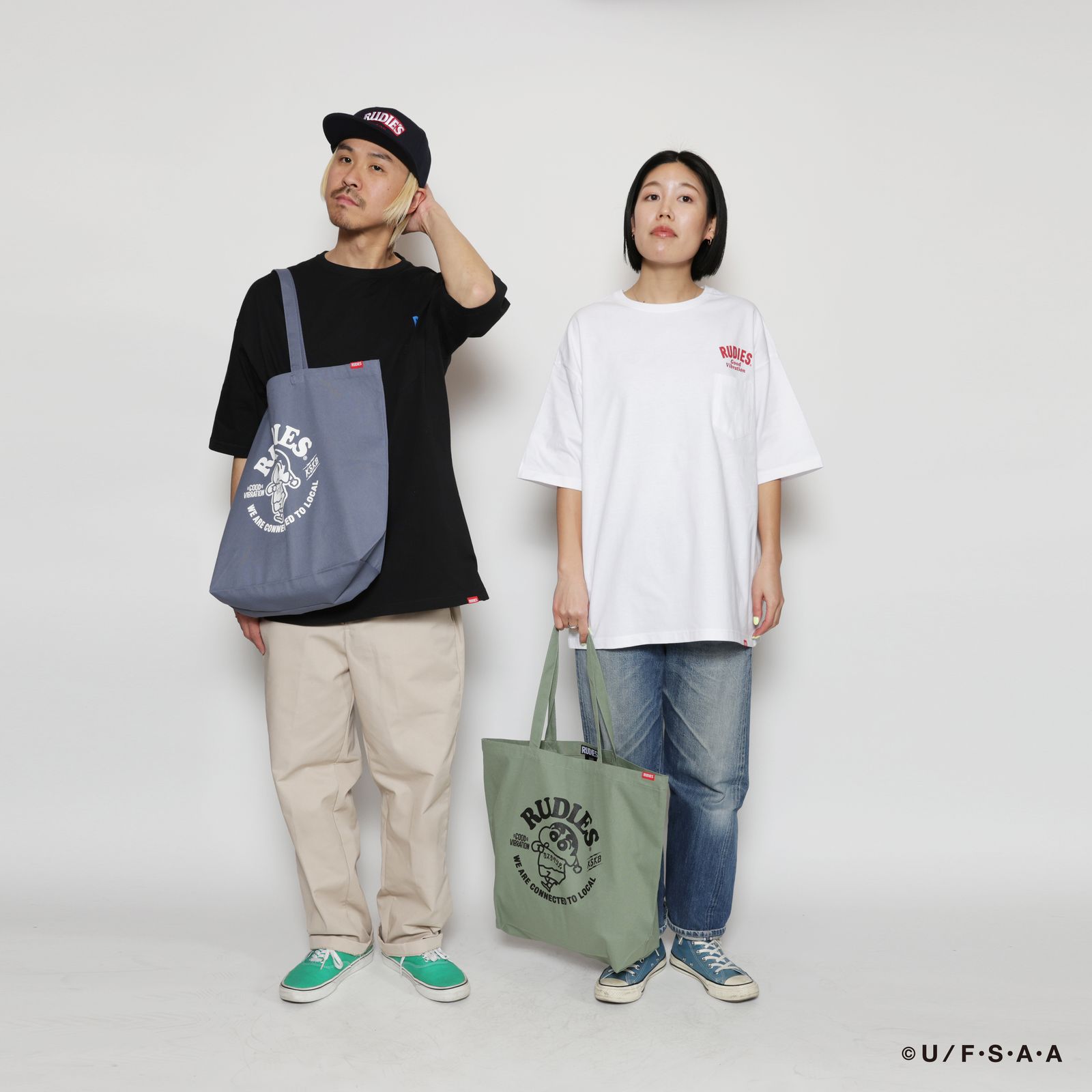 RUDIE'SxCRAYON SHINCHAN MOSH BIGSILHOUETTE PKTTEE