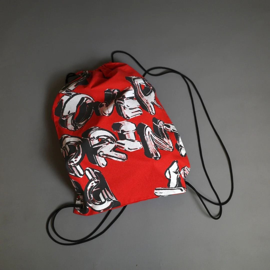 chain logo drawstring bag