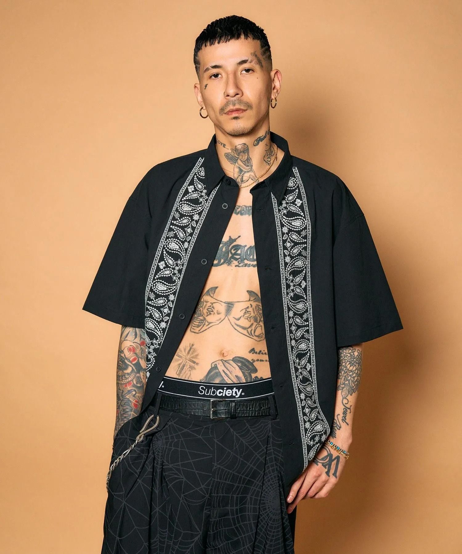 Embroidery bandanna shirt