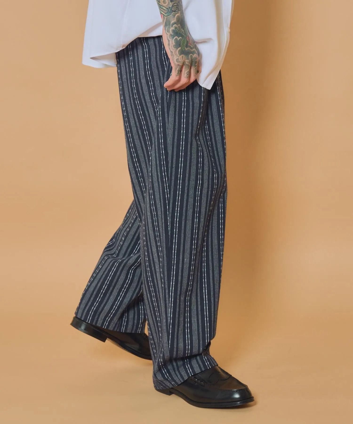 Jacquard stripe slacks