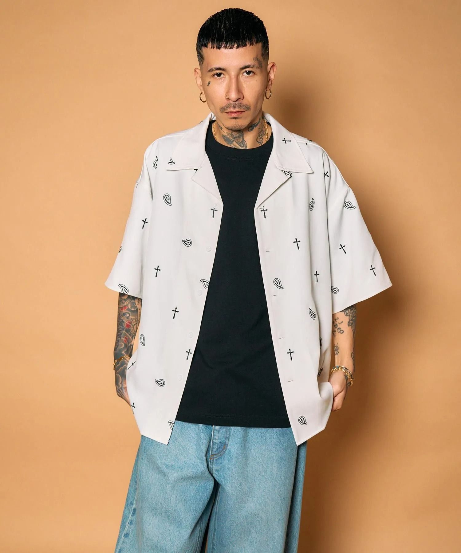 All-over embroidered shirt