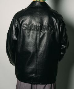 Faux leather coach jacket
