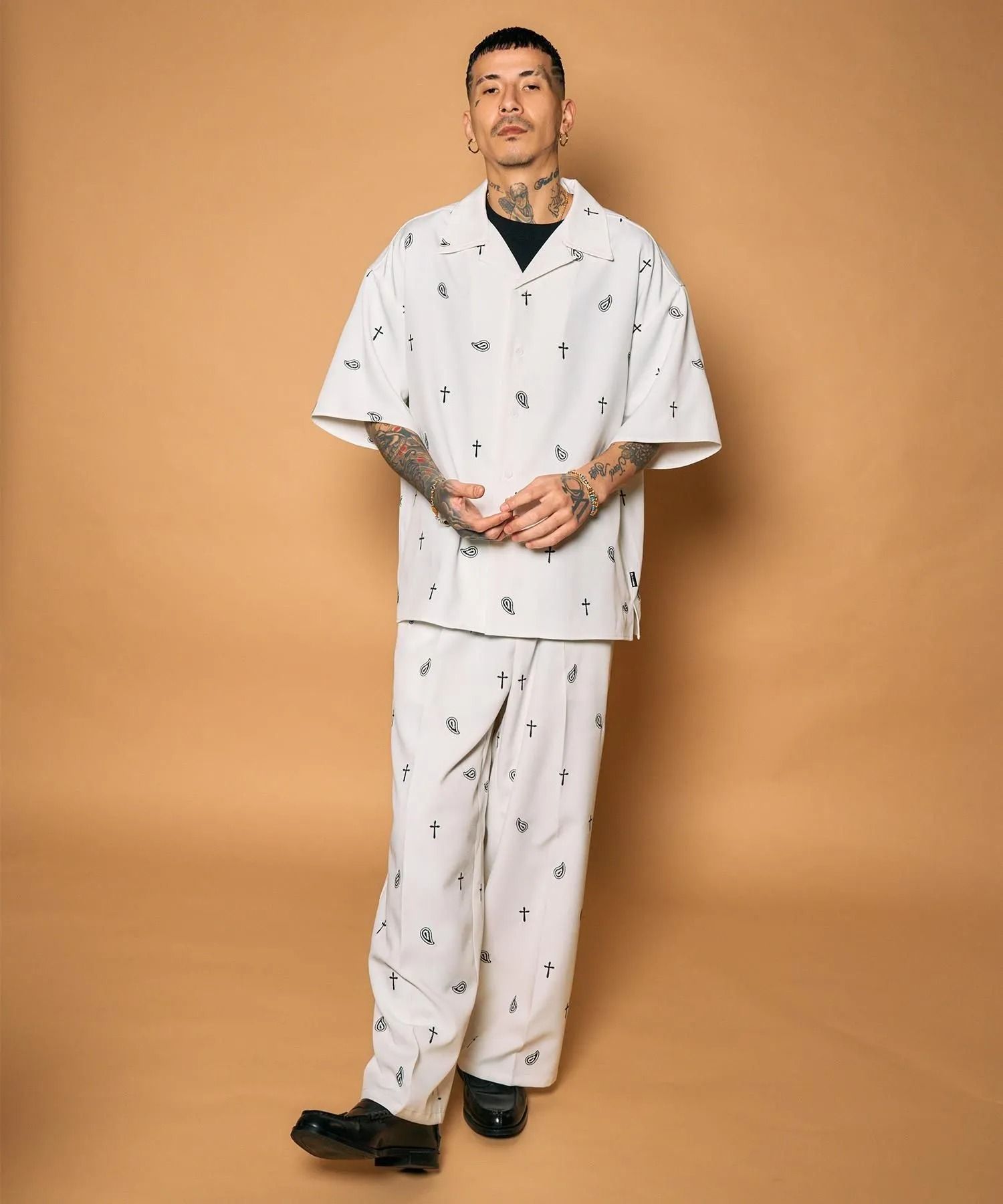 All-over embroidered pants